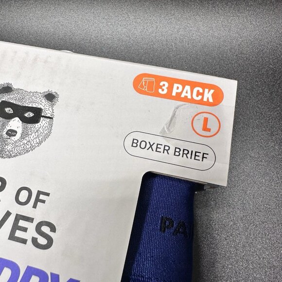 Pair of Thieves Mens Quick Dry Boxer Briefs 3pk - Blue Large 34”-36” New Stretch - Picture 3 of 5